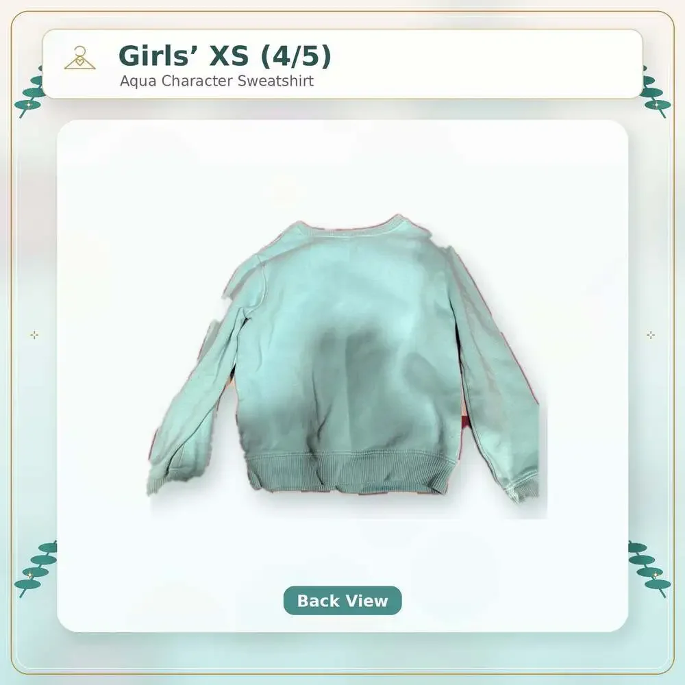 Disney Lilo & Stitch Aqua Tie-Dye Girls Crewneck Sweatshirt Size XS 4/5